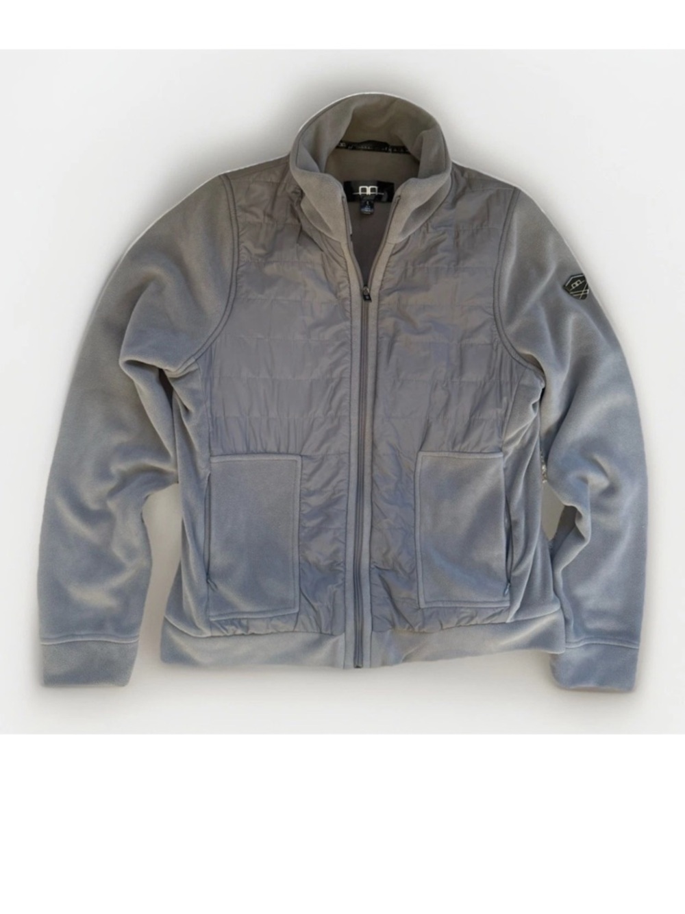 Alessandro Albanese Large Grey Quilted Fleece Horseback Riding Jacket Equestrian
